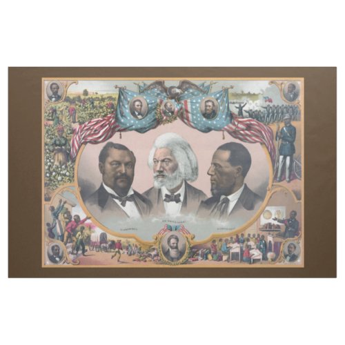 Black Abolitionist Heroes Bailey Douglass Fabric