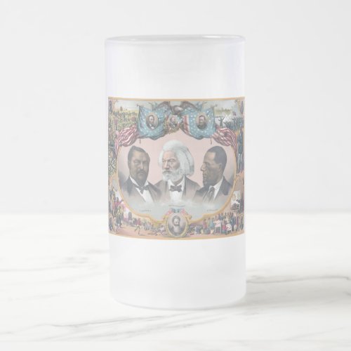 Black Abolitionist Heroes Bailey Douglass Frosted Glass Beer Mug