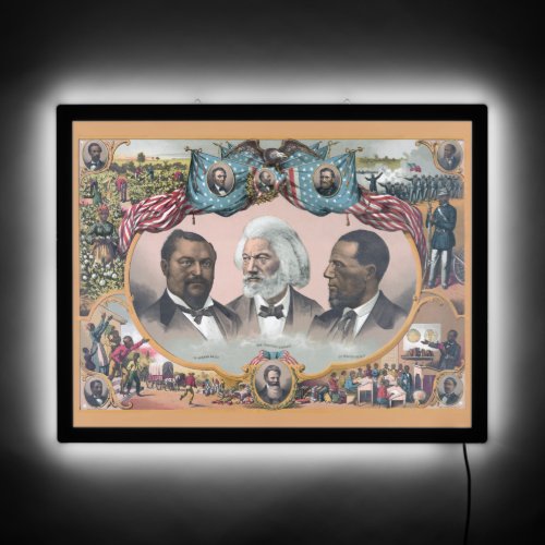 Black Abolitionist Heroes Bailey Douglass LED Sign