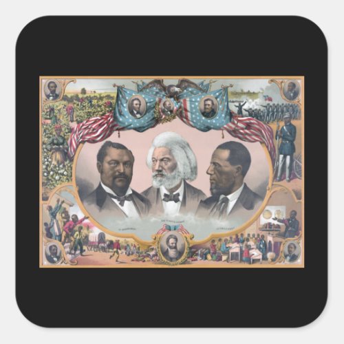 Black Abolitionist Heroes Bailey Douglass Square Sticker