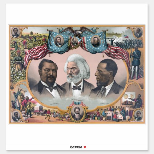 Black Abolitionist Heroes Bailey Douglass Sticker