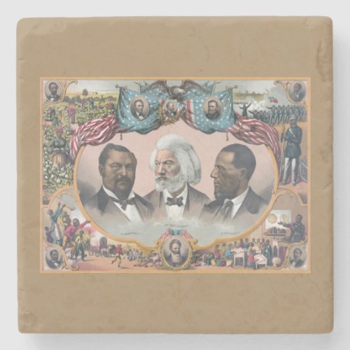 Black Abolitionist Heroes Bailey Douglass Stone Coaster