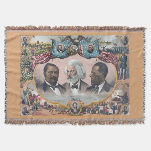 Black Abolitionist Heroes Bailey Douglass Throw Blanket