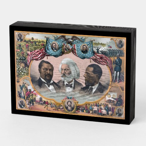 Black Abolitionist Heroes Bailey Douglass Wooden Box Sign