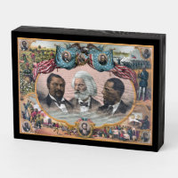 Black Abolitionist Heroes, Frederick Dougla$$ Wood Wooden Box Sign