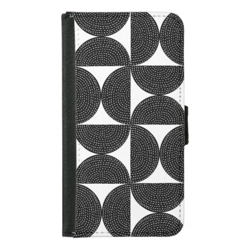 Black abstract 60s style seamless pattern samsung galaxy s5 wallet case