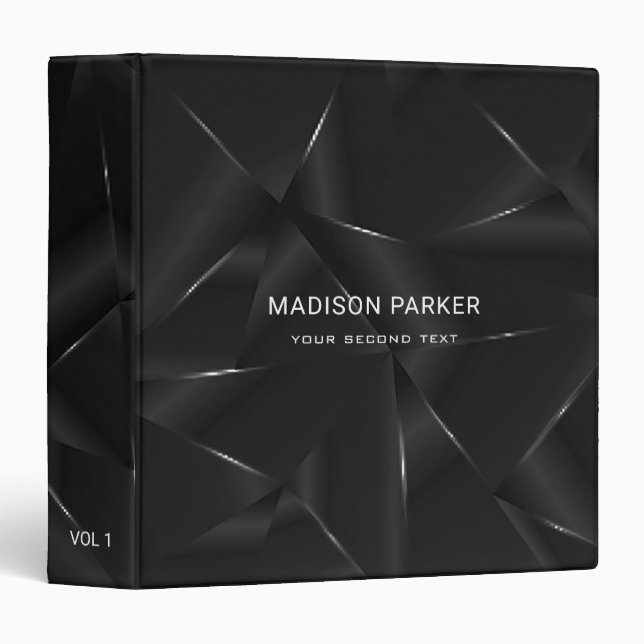 Black Abstract Background  3 Ring Binder (Front/Spine)