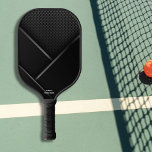 Black Abstract Carbon Look Custom Text Name Pickleball Paddle<br><div class="desc">Rule the court with this cool pickleball paddle featuring an abstract carbon-looking design. Add your custom text to personalize the paddle - monogram, name, phone number, etc - or delete and just have the background. The perfect pickleball paddle for adults, kids, beginners and experienced players alike - take your game...</div>