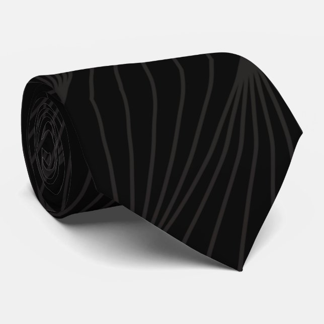 Black Abstract Classic Neck Tie (Rolled)