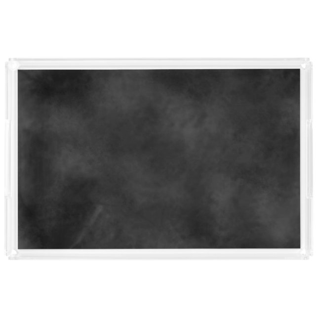 Black Abstract Clouds, Fog, Blotches, or Plasma Acrylic Tray (Front)