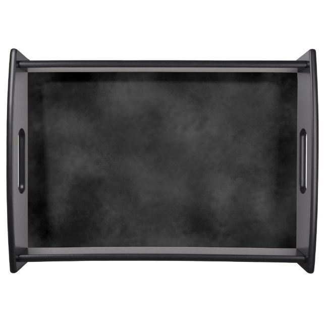 Black Abstract Clouds, Fog, Blotches, or Plasma Serving Tray (Front)