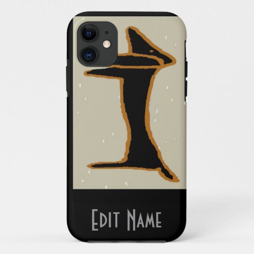 Black Abstract Dachshund iPhone 11 Case