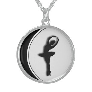 Black Abstract Frame Ballerina Necklace