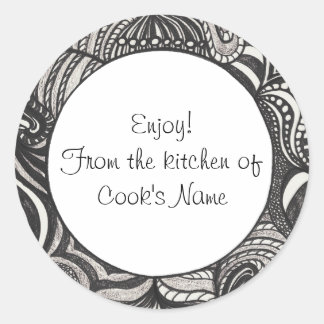 Black Abstract From the Kitchen of Lid Stickers