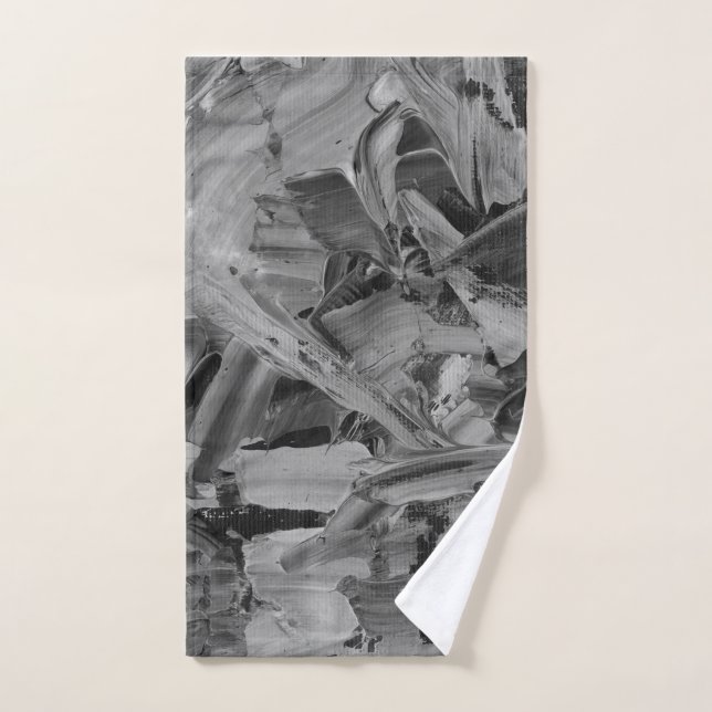 Black Abstract Hand Towel (Hand Towel)