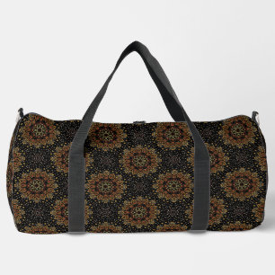 Black Abstract Mandala Design Duffel Bag