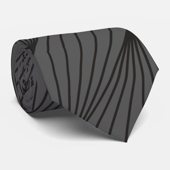 Black Abstract Neck Tie (Rolled)