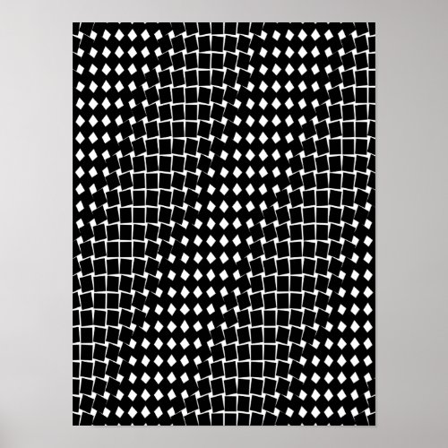 Black abstract pattern poster