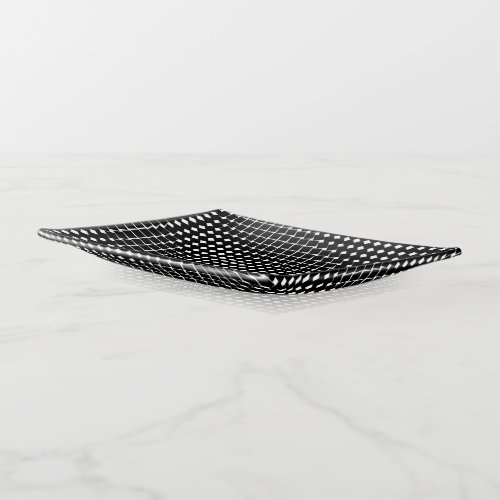 Black abstract pattern trinket tray