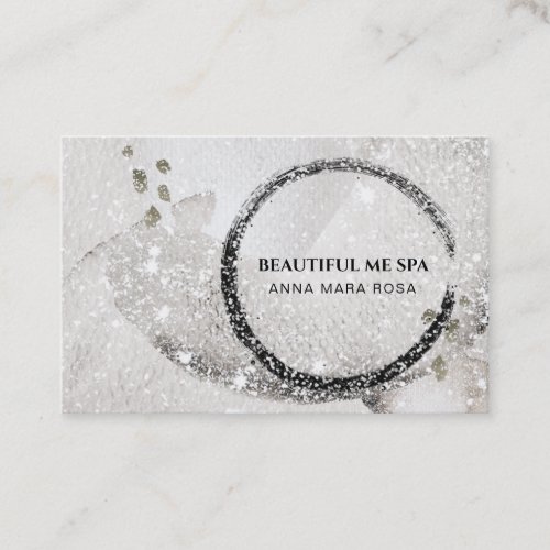  Black Abstract Taupe Glitter Business Card