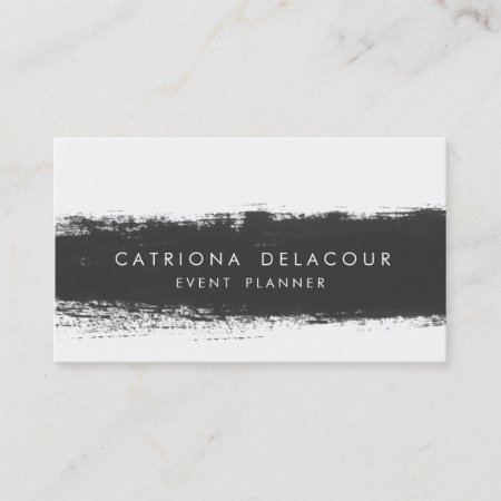 Black Abstract Watercolor Splash Business Card