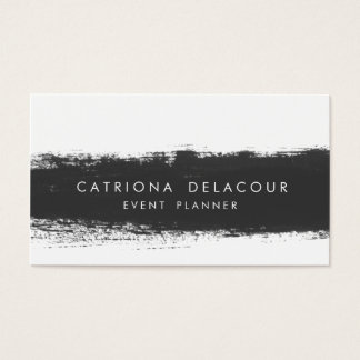 Black Abstract Watercolor Splash Business Card