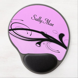 Black Accent on Pink Personal Computer Gel Mouse Pad