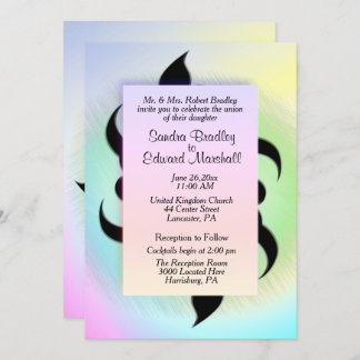 Black Accents on Rainbow Wedding Invitation