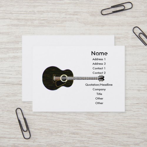 Dark Guitar - Chubby Business Card Templates