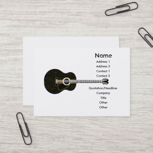 Customizable Dark Guitar - Chubby Business Card Templates