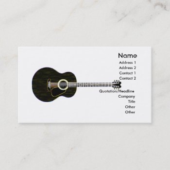Black Acoustic Guitar Business Card by xfinity7 at Zazzle