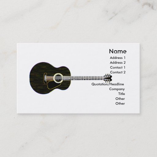 Customizable Dark Guitar - Business Business Card