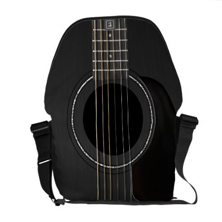 Black Acoustic Guitar Messenger Bag