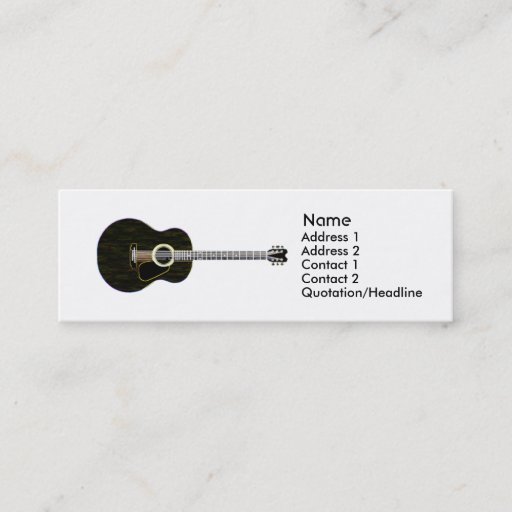 Customizable Dark Guitar - Skinny Business Cards