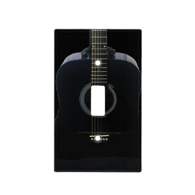 Black Acoustic Guitar Music Lightswitch Cover (Front)