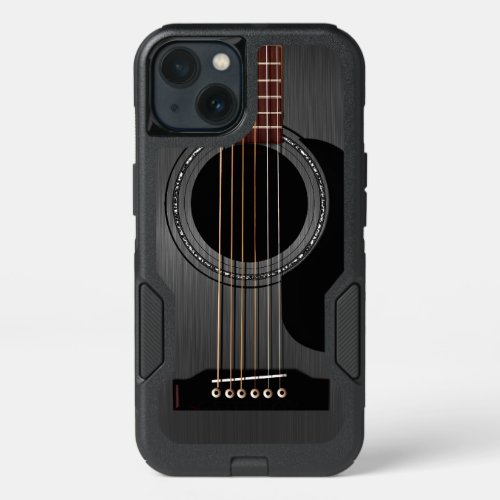 Black Acoustic Guitar iPhone 13 Case
