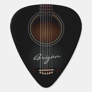 Black Acoustic Guitar Personal Guitar Pick