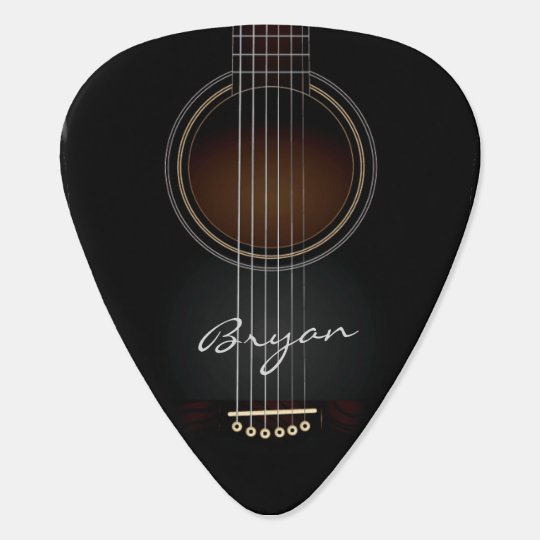 Black Acoustic Guitar Personal Guitar Pick