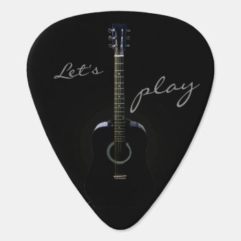 Black Acoustic Guitar Personalized Guitar Pick by UROCKDezineZone at Zazzle