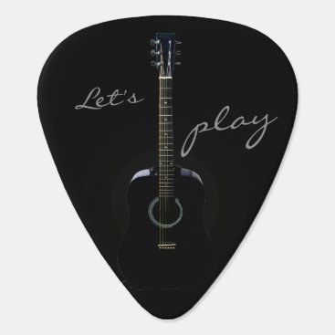 Black Acoustic Guitar Personalized Guitar Pick