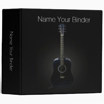 Black Acoustic Guitar Personalized Music Binder by UROCKDezineZone at Zazzle