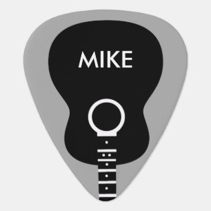 black acoustic guitar personalized pick