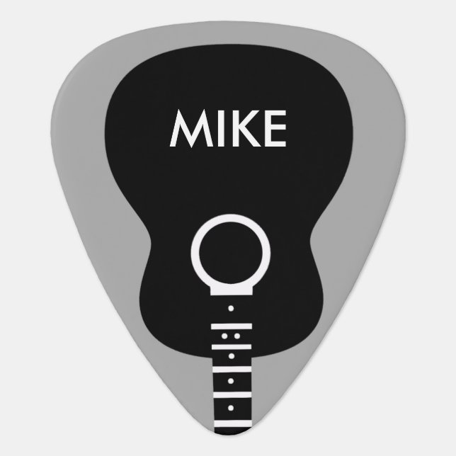black acoustic guitar personalized pick (Front)