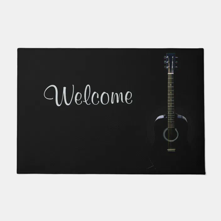 Gift For Guitarist Welcome Doormat Wedding Gift Personalized An Old Guitarist And The Pick Of His Life Lives Here Doormat Music Love Mat