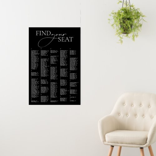 Black Acrylic Alphabetical Wedding Seating Chart Foam Board