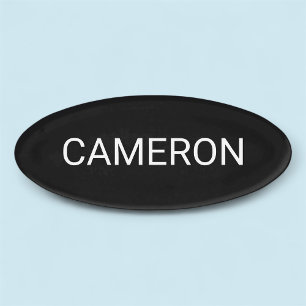 Black Acrylic Oval Name Tag Magnetic Professional