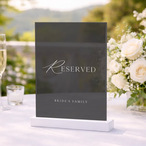 Black Acrylic Reserved Wedding Sign Invitations