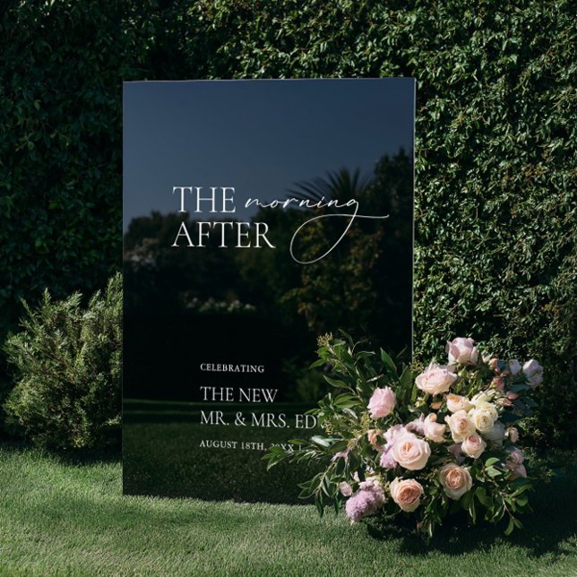 Black Acrylic "The Morning After" WelcomeSign Acrylic Sign (Black Acrylic "The Morning After" WelcomeSign Acrylic Sign)
