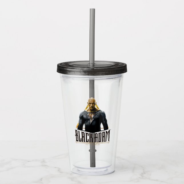 Black Adam Character and Name Graphic Acrylic Tumbler (Front)