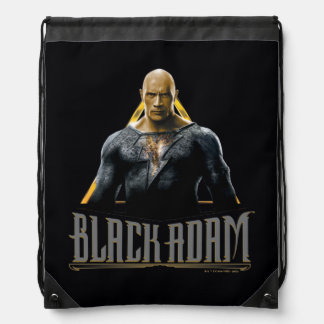 Black Adam Character and Name Graphic Drawstring Bag